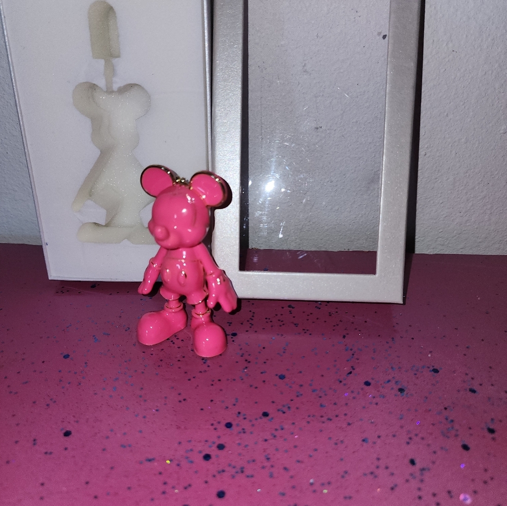 Baublebar Mickey Bag Charm neon pink and gold